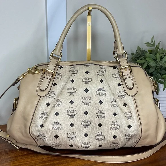 MCM Tan Monogram Satchel - Picture 9 of 16